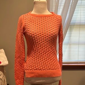 Michael Kors, orange knit sweater with high lo hem size XS 100% cotton